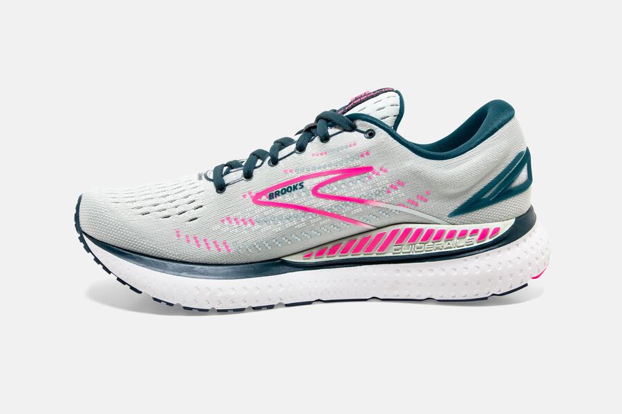 Glycerin GTS 19 Road Brooks Running Shoes NZ Womens - White/Pink - JAZQUP-102